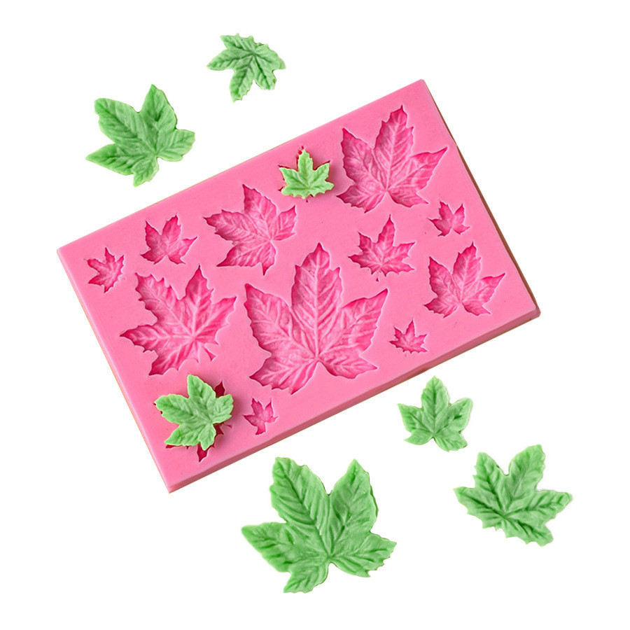 Молд силиконовый Листья 61 на 94 мм розовый Киев - изображение 1