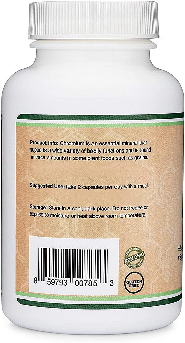 Хром Double Wood Supplements Chromium Picolinate 1000 mcg 300 caps Луцк - изображение 3