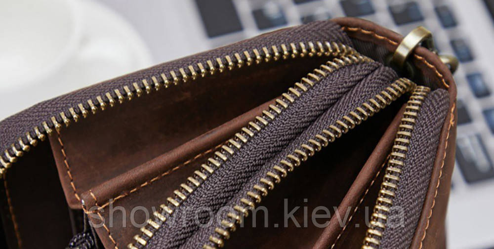 Мужской кожаный кошелек на два отделения Wild Leather (2123) Киев - изображение 10