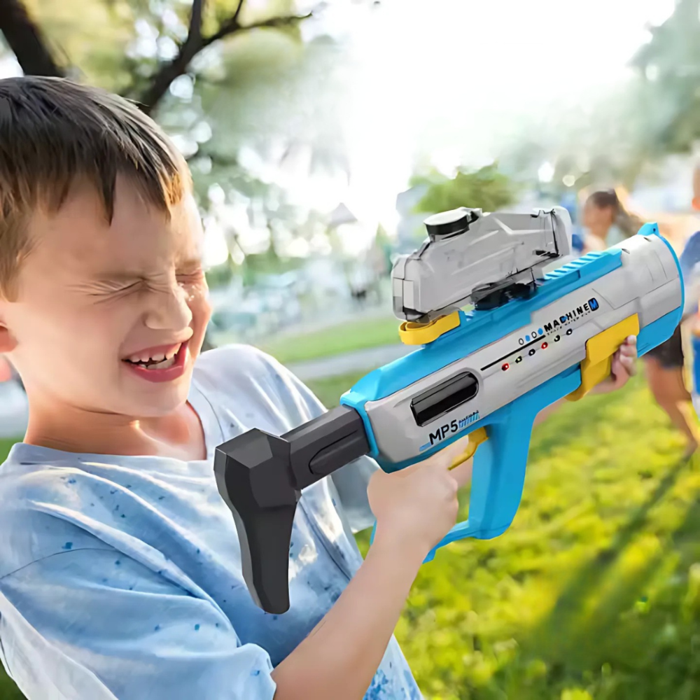 Водный пистолет, мощный бластер с подсветкой, аккумуляторный, игрушечный водяной автомат для детей, зелёный Каменец-Подольский - изображение 4