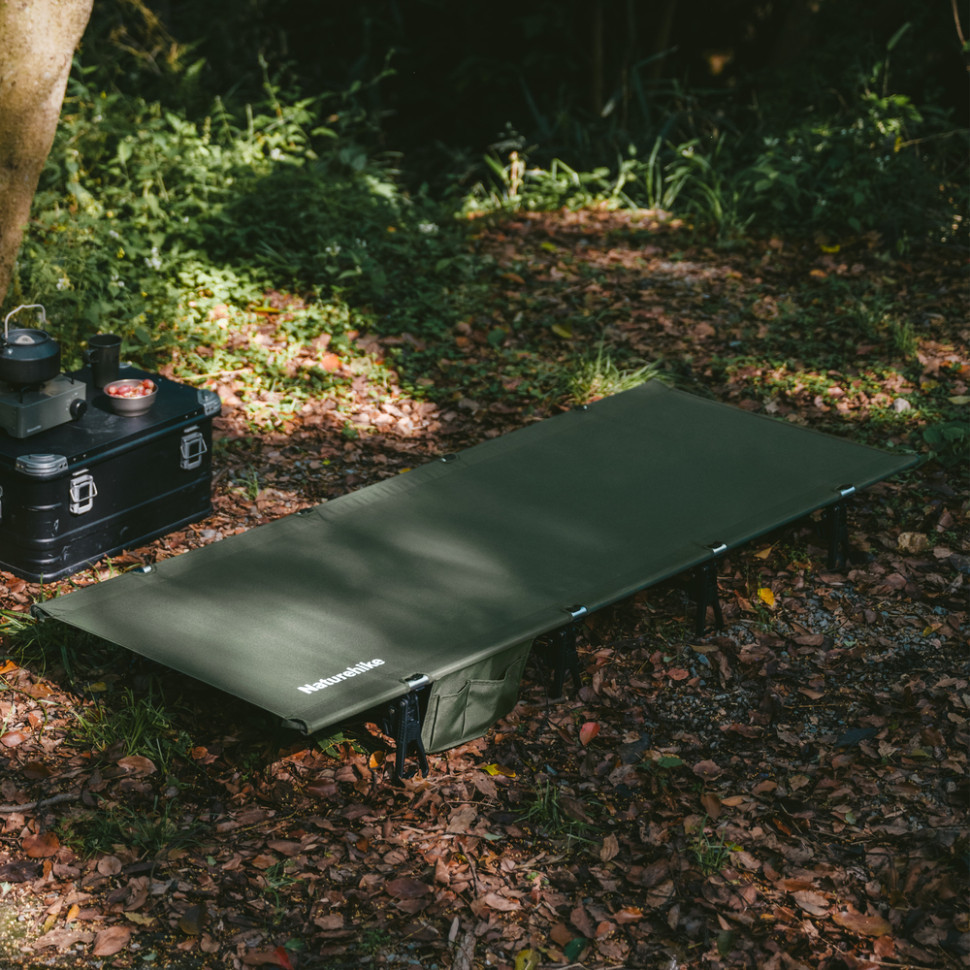 Ліжко туристичне складане Naturehike XJC08 CNK2550WS020 (поліестер + алюміній) Чорний Вінниця - фото 10