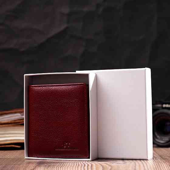 Маленький жіночий гаманець із натуральної шкіри ST Leather 19467 Бордовий Київ