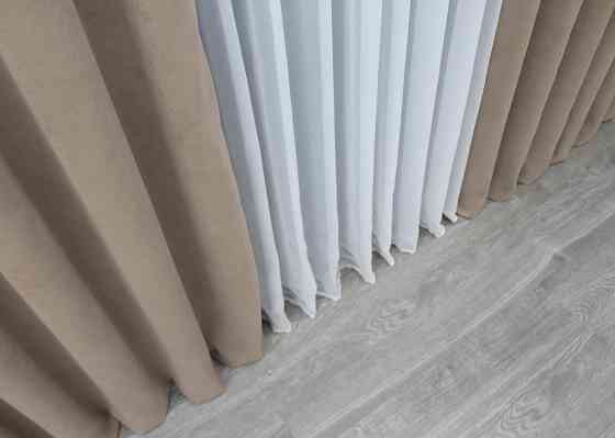 Шторна тканина мікровелюр Petek колір какао 1487ш Київ