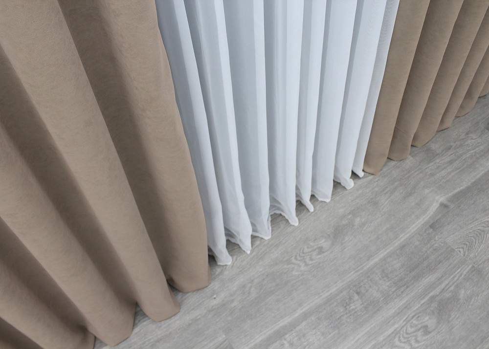 Шторна тканина мікровелюр Petek колір какао 1487ш Київ - фото 4