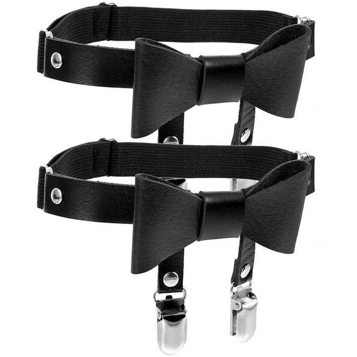 Гартер на 2 ноги з підв'язками для панчох і бантиком 2 шт Чорний Вінниця - фото 10