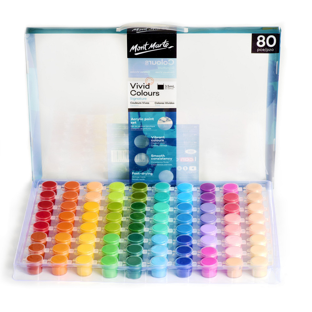 Набір акрилових фарб Mont Marte Vivid Colors - 80 штук Кам'янець-Подільський - фото 1