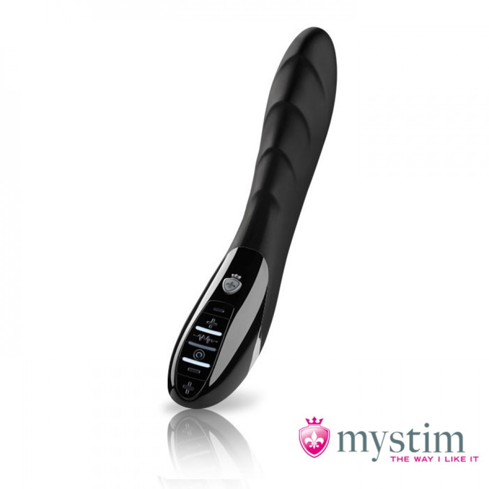 Вибратор ребристый Mystim Sizzling Simon с электростимуляцией, черный Sex Aura Киев - изображение 1