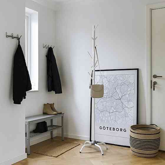 Вешалка для верхней одежды и головных уборов высота 174 см напольная на ножках,стальная, белая Каменец-Подольский