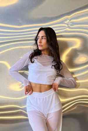 Жіночий топ + лангслів у сіточку Білий 42/44 Харків