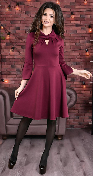 Стильне та незвичайне трикотажне плаття чорного кольору (42) Київ - фото 2