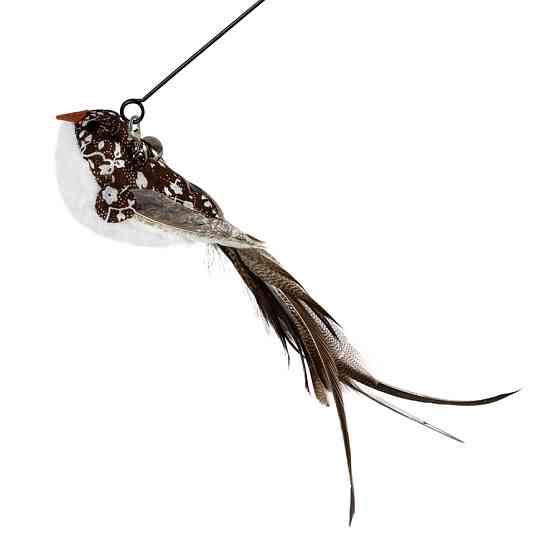 Іграшка для котів WAUCAT Fun Teaser дражнилка на присосці з пташкою, білий, пластик, силікон, п Коломыя