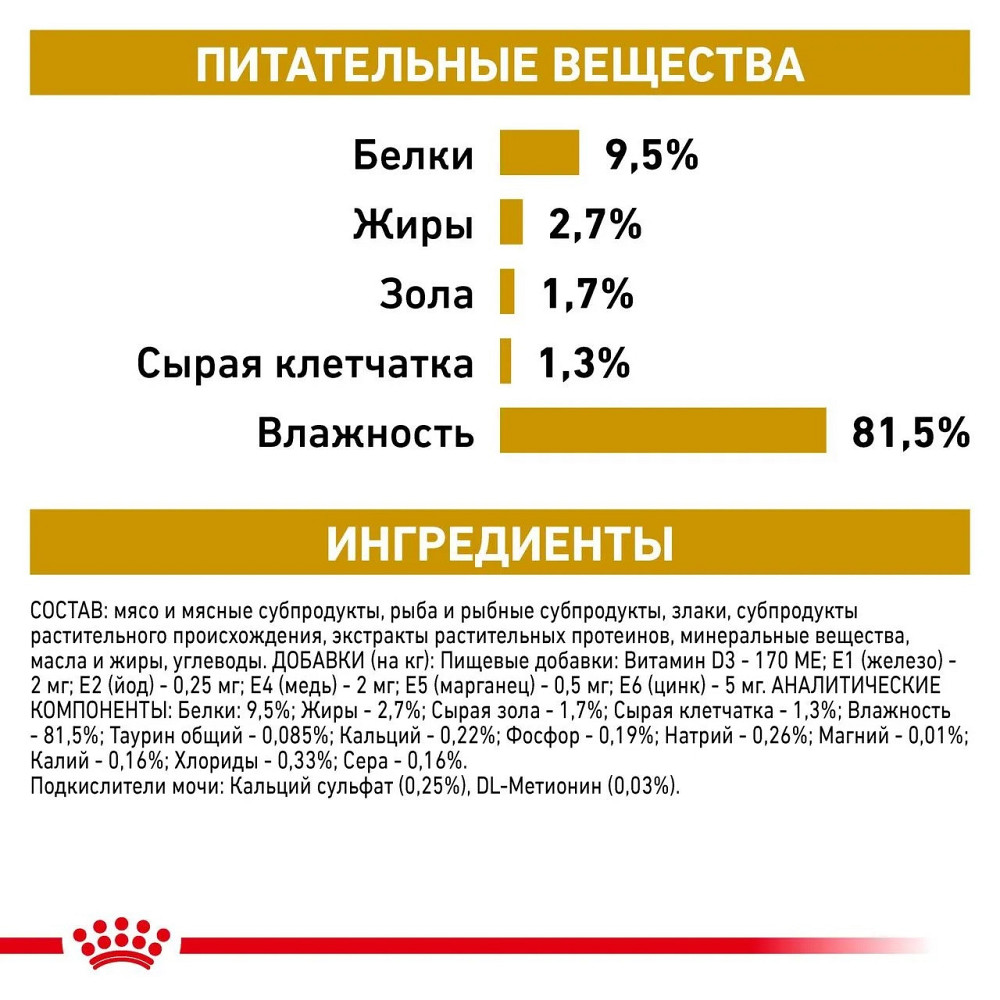Royal Canin Urinary S/O Moderate Calorie (Роял Канін Уринарі СО) вологий корм для кішок для сечових шляхів 0.085 кг. х 12 шт. Запоріжжя - фото 3
