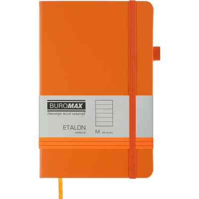 Книга записна Buromax Etalon 125x195 мм 96 аркушів в лінію обкладинка зі штучної шкіри Помаранчева (BM.291260-11) Вінниця
