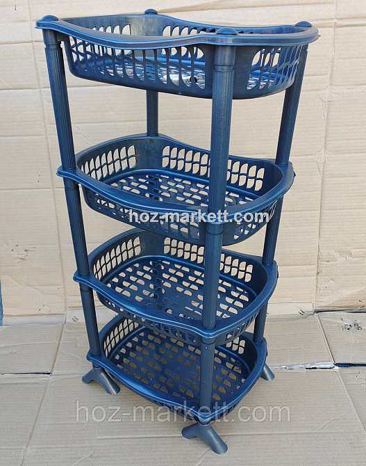 Полиця етажерка пластикова для ванної та кухні чорна Харків - фото 10