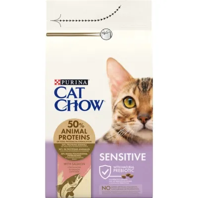 Сухой корм для кошек Purina Cat Chow Sensitive с лососем 1.5 кг (7613035394131) Винница - изображение 8