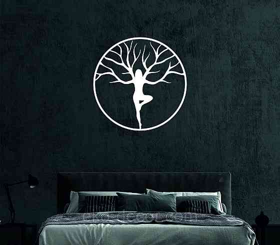 Декоративне настінне 3D Панно «ЙОГА» Декор на стіну з об'ємом 90*90 см, Білий Київ