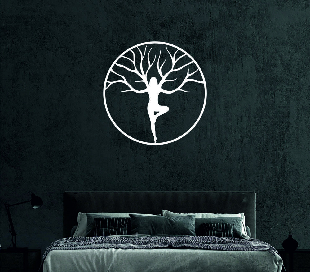 Декоративне настінне 3D Панно «ЙОГА» Декор на стіну з об'ємом 90*90 см, Білий Київ - фото 4