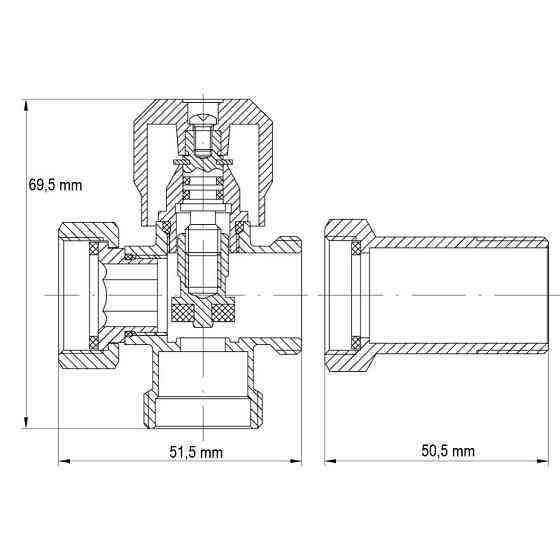 Кран триходовий 3/4x3/4x3/4 Koer KR.521 (KR0148)   ( 22295 ) Харків