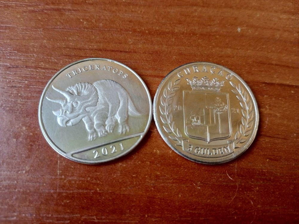 Кюрасао 3 гульдена 2021 TRICERATOPS Полтава - изображение 1
