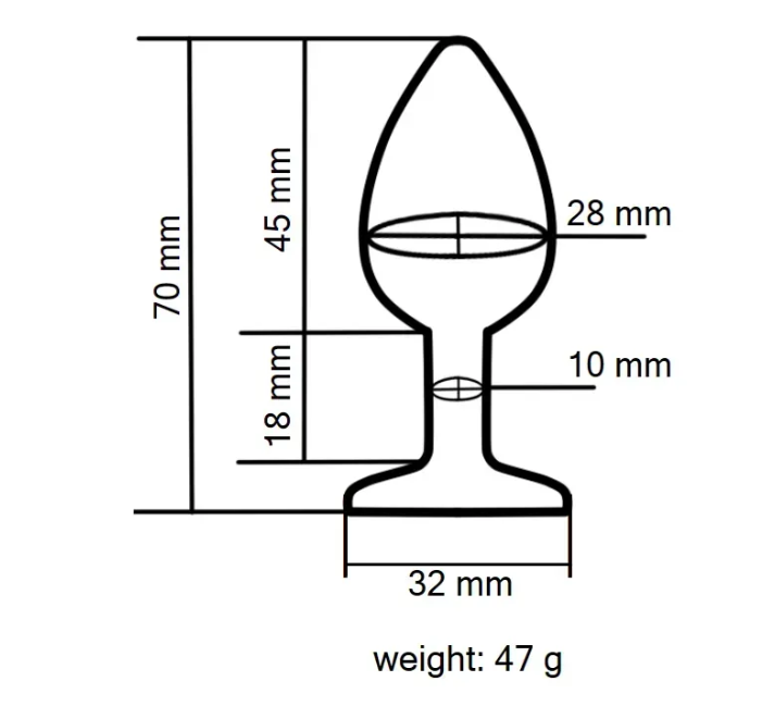 Анальна пробка із кристалом EGZO - Silver Round Plug Clear size S Sex Aura Київ - фото 4
