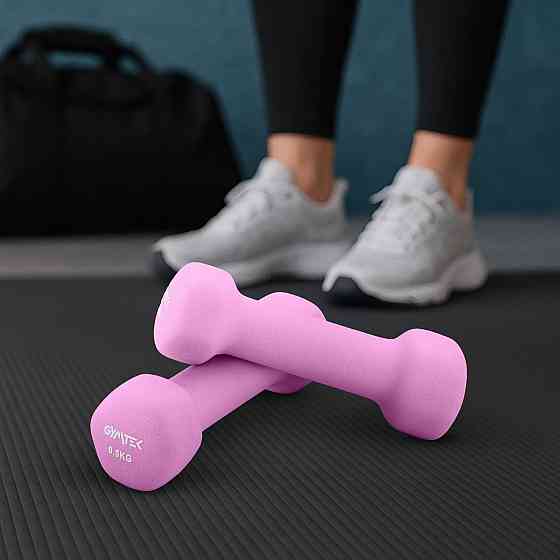 Гантелі для фітнесу неопренові Gymtek Hex 2х0,5кг рожевий Київ