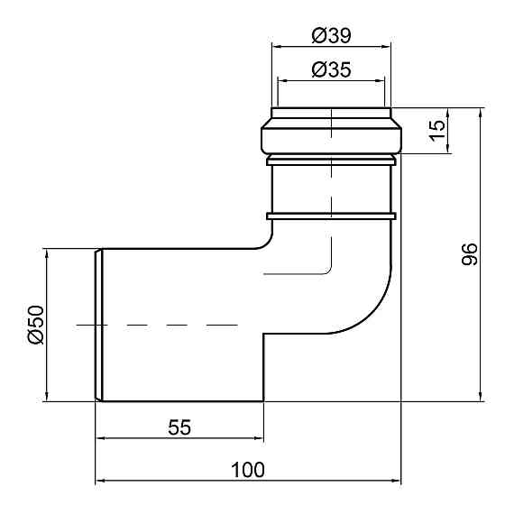 Редукция канализационная TA Sewage 50х32 угловая Киев