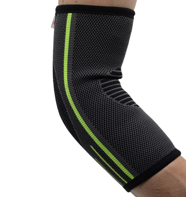 Компресійний налокітник MadMax MFA-283 3D Compressive elbow support Dark grey/Neon green S Кам'янське - фото 6