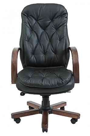 Офісне Крісло Керівника Richman Venice Шкіра Комбо Lux Wood М1 Tilt Чорний Дніпро