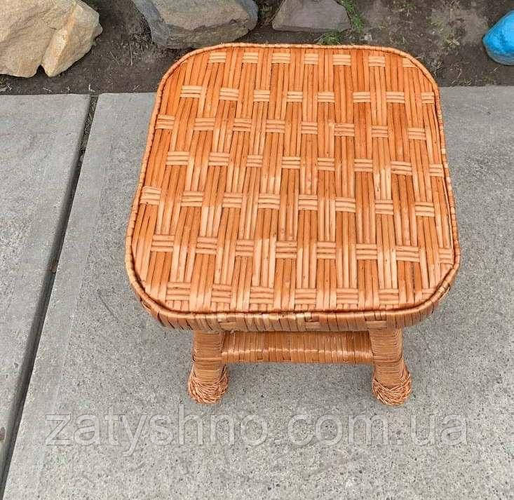 Стільчик низький плетений кавовий Київ - фото 9