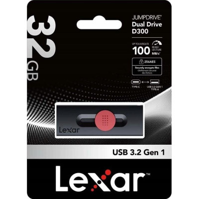 USB флеш накопичувач Lexar 32GB JumpDrive Dual Drive D300 USB/Type-C3.2 (LJDD300032G-BNBNG) Вінниця - фото 4