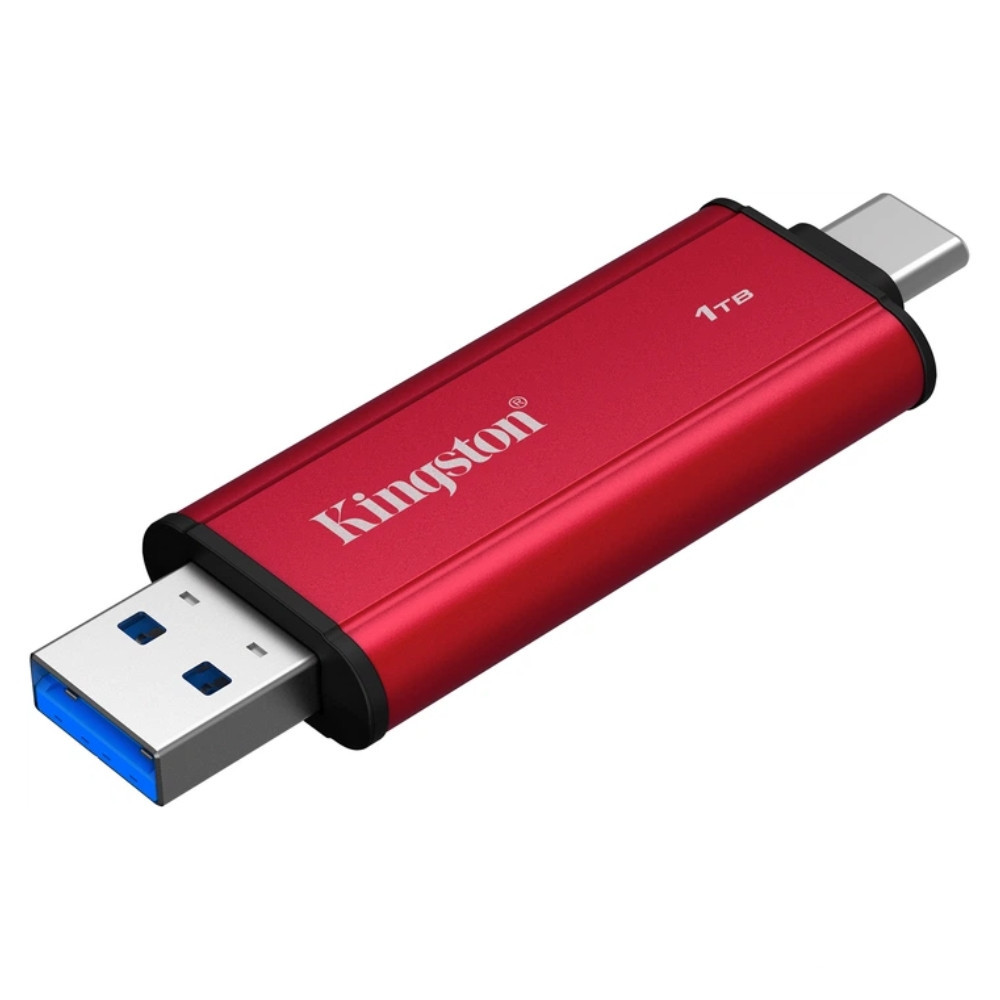 Портативний SSD Kingston Dual USB-A/C 1TB Dual Portable 1050MB/s USB 3.2 Gen 2 Red/Black Киев - изображение 6