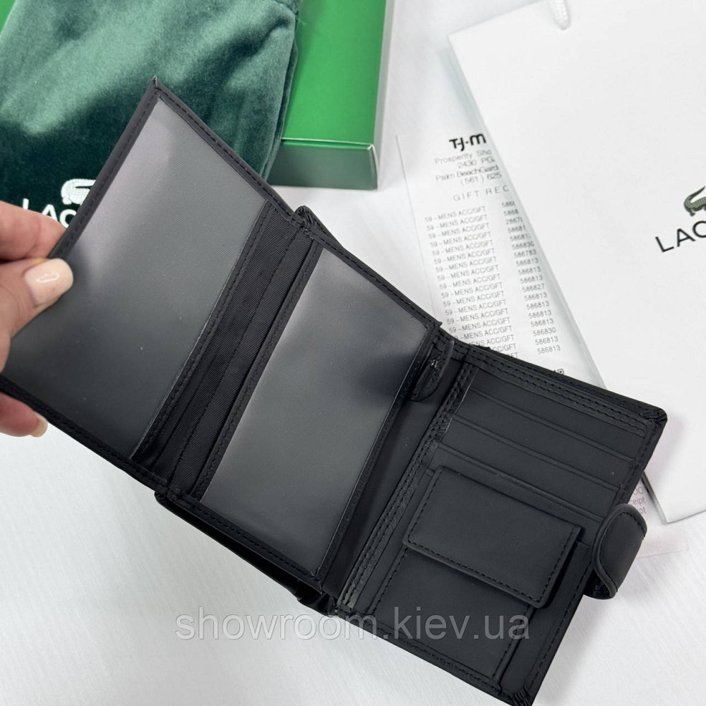 Мужское брендовое портмоне на застежке Lacoste (1721) Киев - изображение 8