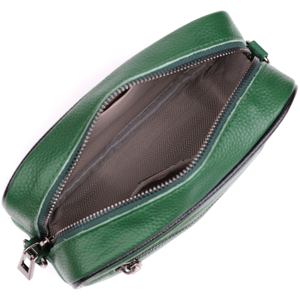 Стьобана жіноча сумка з натуральної шкіри 22857 Vintage Зелений Київ - фото 7