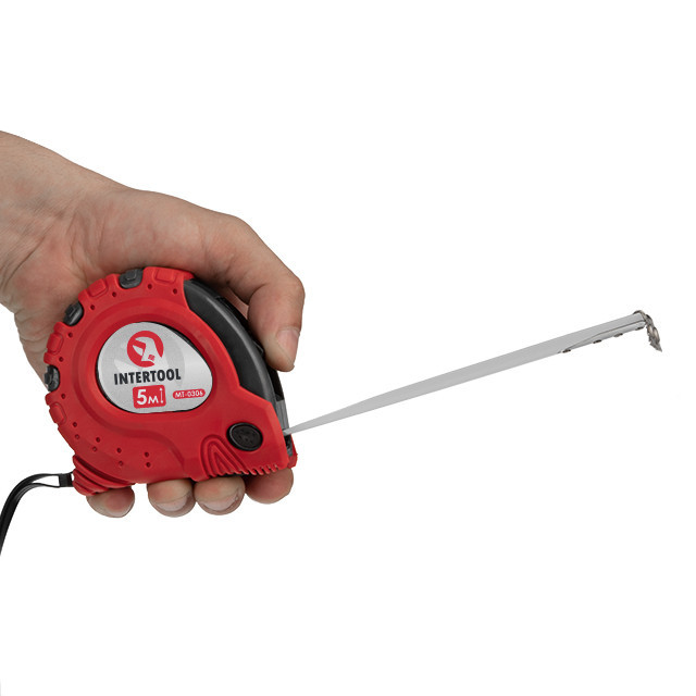 Рулетка з металевим полотном, з фіксатором, 5 м, 25 мм, "Супер Магніт" INTERTOOL MT-0306 Київ - фото 3