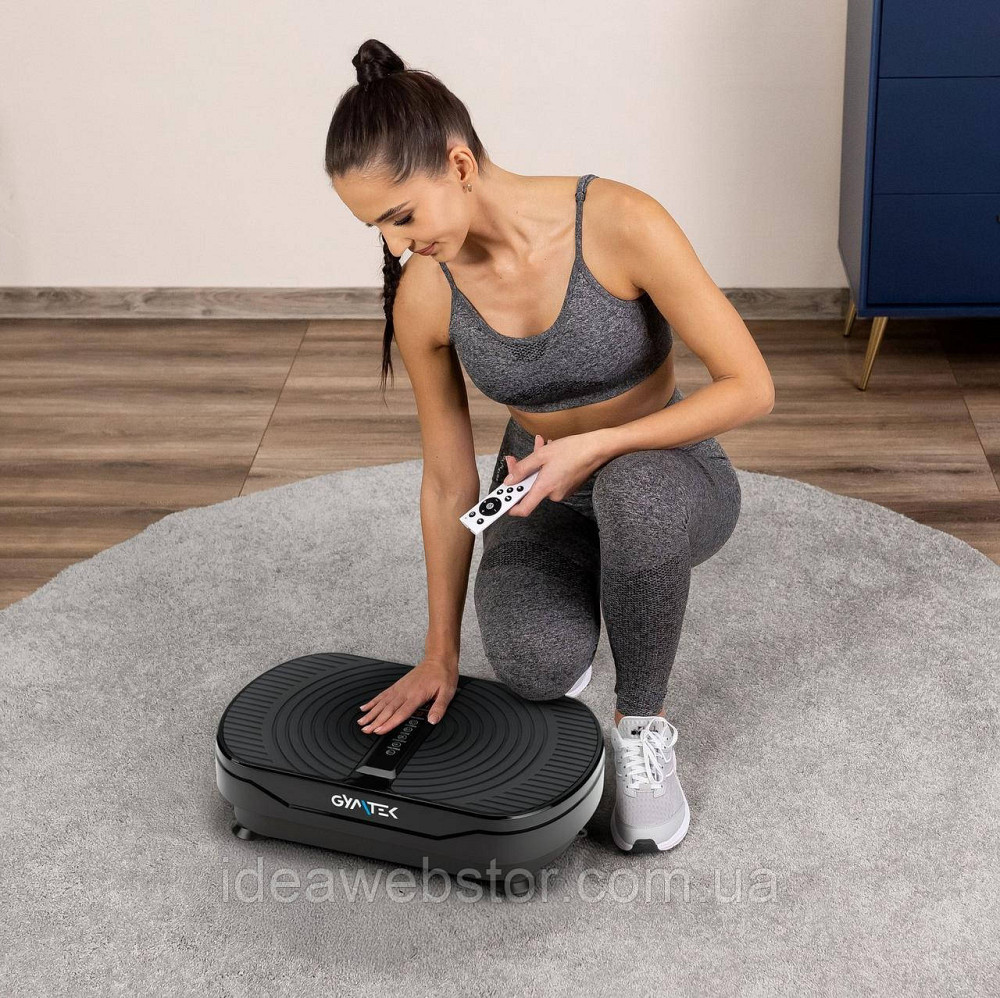 Виброплатформа Gymtek XP300 черная для дома до 150 кг с пультом и эспандерами тренажер для похудения фитнеса и массажа Киев - изображение 18