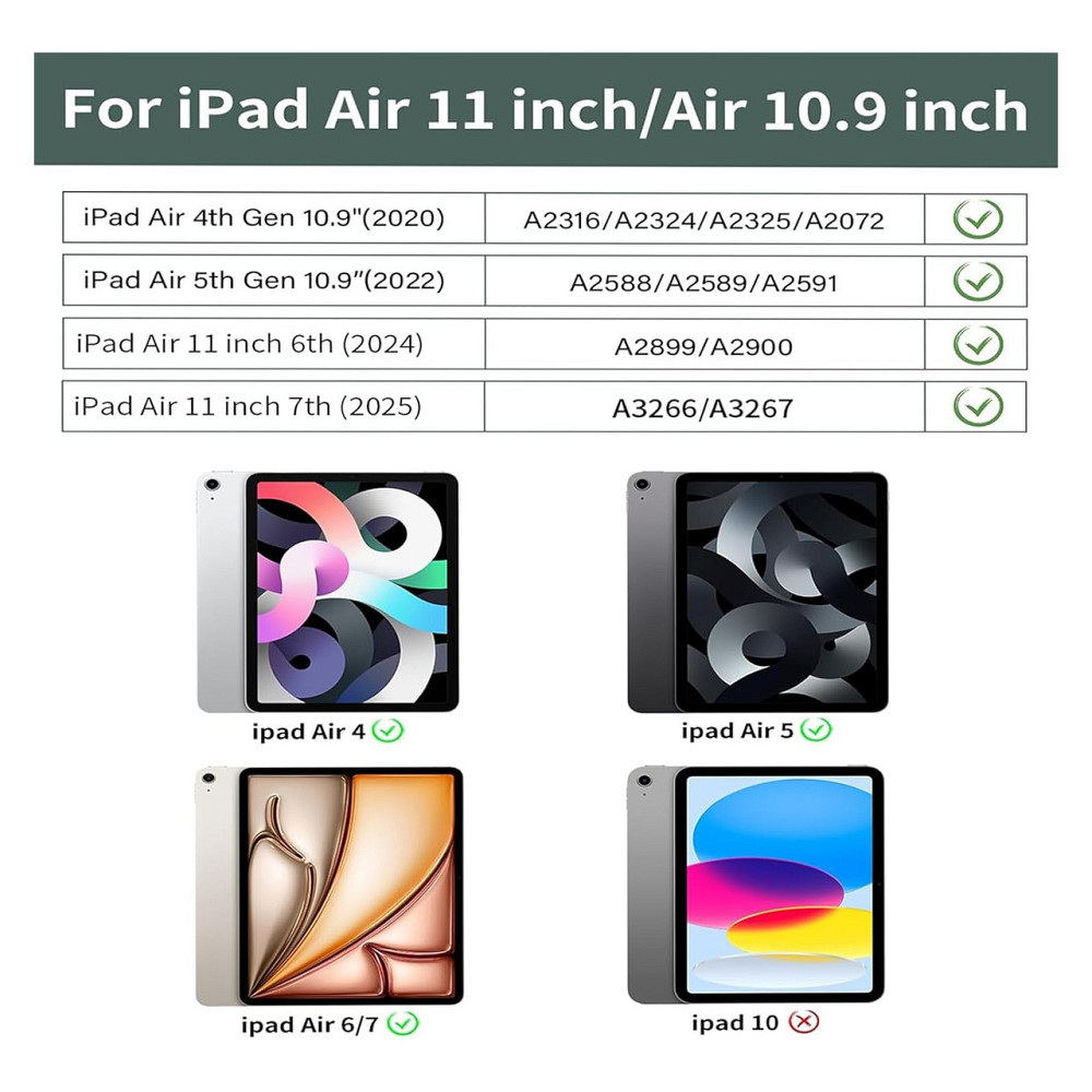 Клавіатурний чохол для iPad Air 11" сумісний з M4/M3/M2/M1 сірий QWERTY знімна Bluetooth-клавіатура тримач для Apple Pencil Київ - фото 2