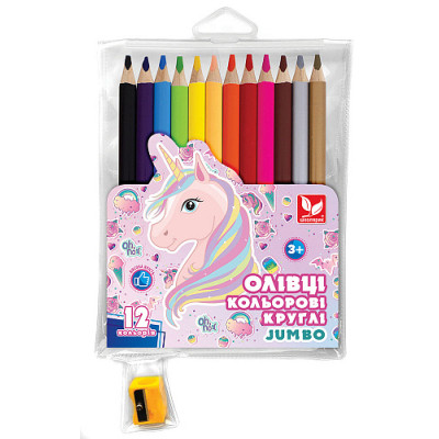Карандаши цветные Школярик Джамбо Unicorn 12 цветов (312221007-UA) Винница - изображение 1