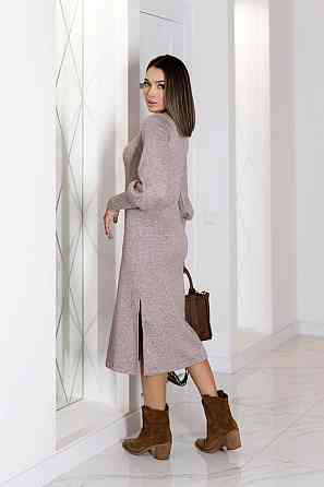 Элегантное ангоровое платье миди с разрезом Ellite 46-48, Мокко Киев