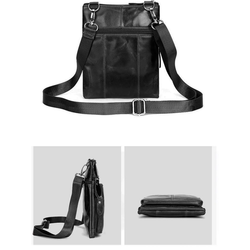 Мужская сумка из натуральной итальянской кожи флотар – 5 карманов, прочная фурнитура RW-38 Львов - изображение 5