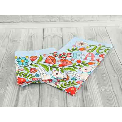 Рушник Руно вафельний набивний Великдень блакитний 45х60 см (205.15_Великдень блакитний_3) Вінниця