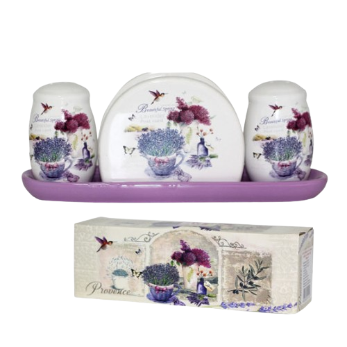 Набір для спецій Прованс (для солі/перцю/серветок+керам.підставка) S&T 6912-6 Житомир - фото 1