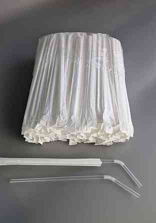 Трубочка d4.8-21см у індивід. упаковці Прозора з гофрою (200 шт) Харків