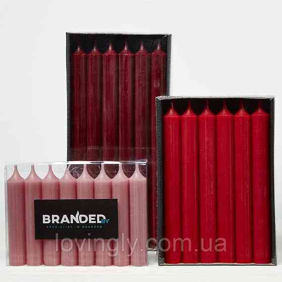 Свеча столовая Brandedby Нидерланды 248 мм, цвет красного вина. Ирпень
