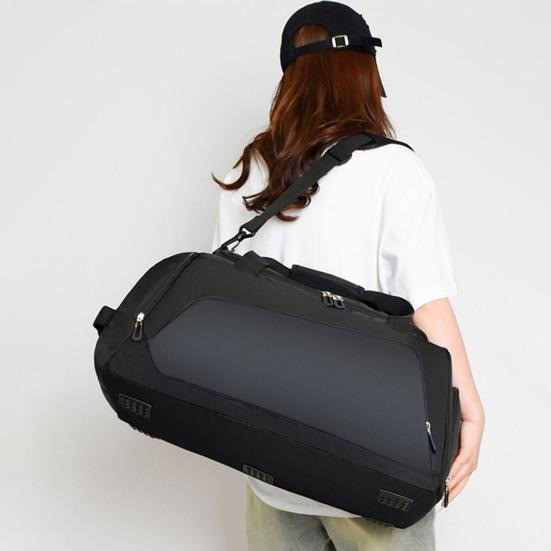 Сумка спортивная дорожная для тренировок или путешествий с плечевым ремнем,для спорта,57x26x30 см,черная Каменец-Подольский - изображение 3