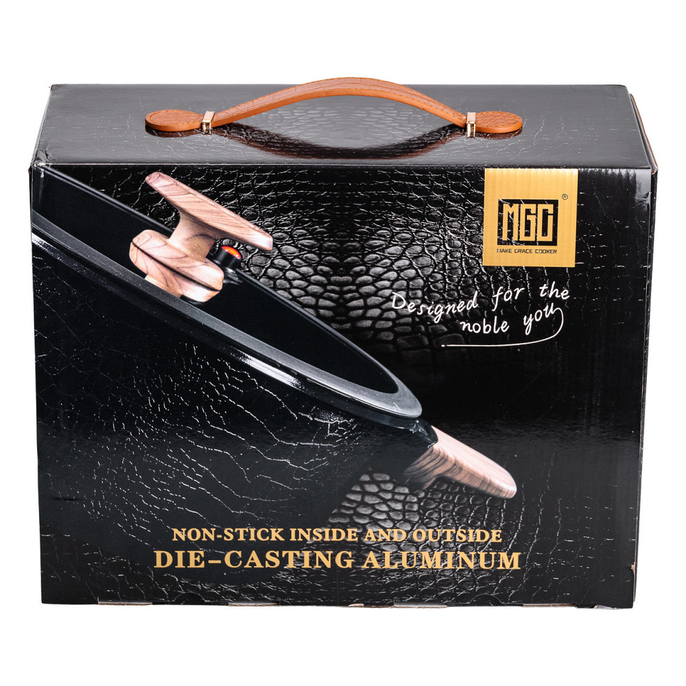 Каструля алюмінієва з керамічним покриттям 4.7 л чорна Київ - фото 6