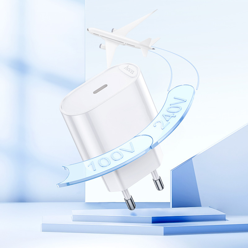 Мережевий зарядний пристрій HOCO C109A(PD20W) Fighter single port PD20W charger White Одеса - фото 8