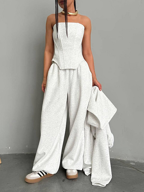 Женский стильный трендовый костюм тройка петля Одесса - изображение 1