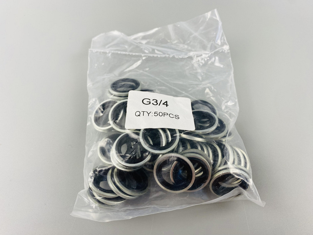 Шайба з гумовим кільцем NBR всередині (розмір 3/4), для гідравліки, олії, води, повітря. Мукачево - фото 4