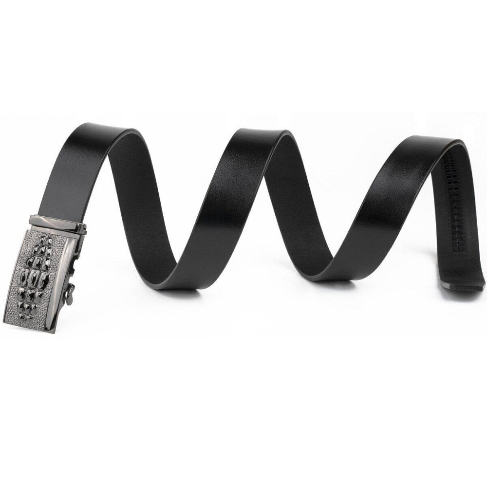 Ремінь чоловічий з пряжкою автомат і силуетом під екзотику Vintage 20300 Чорний Київ - фото 2