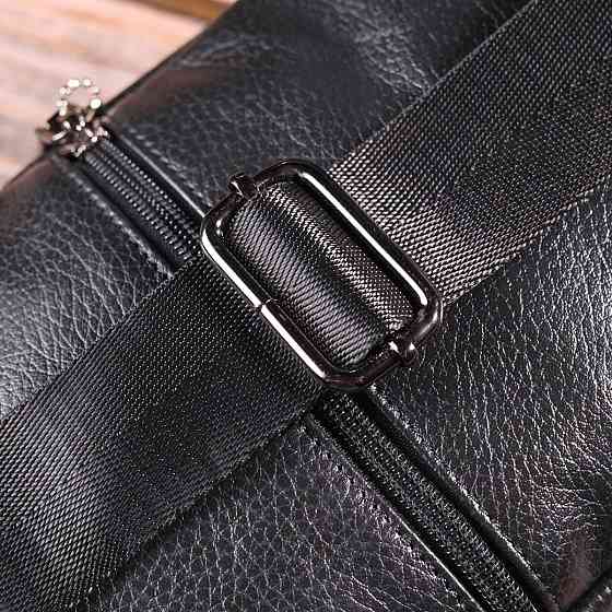 Цікава чоловіча сумка через плече з натуральної шкіри 21397 Vintage Чорна Київ